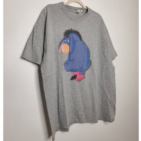 Vintage Disney Eeyore Big Portrait Face Double Sided Gray XL 90s Oversized - Picture 2 of 6